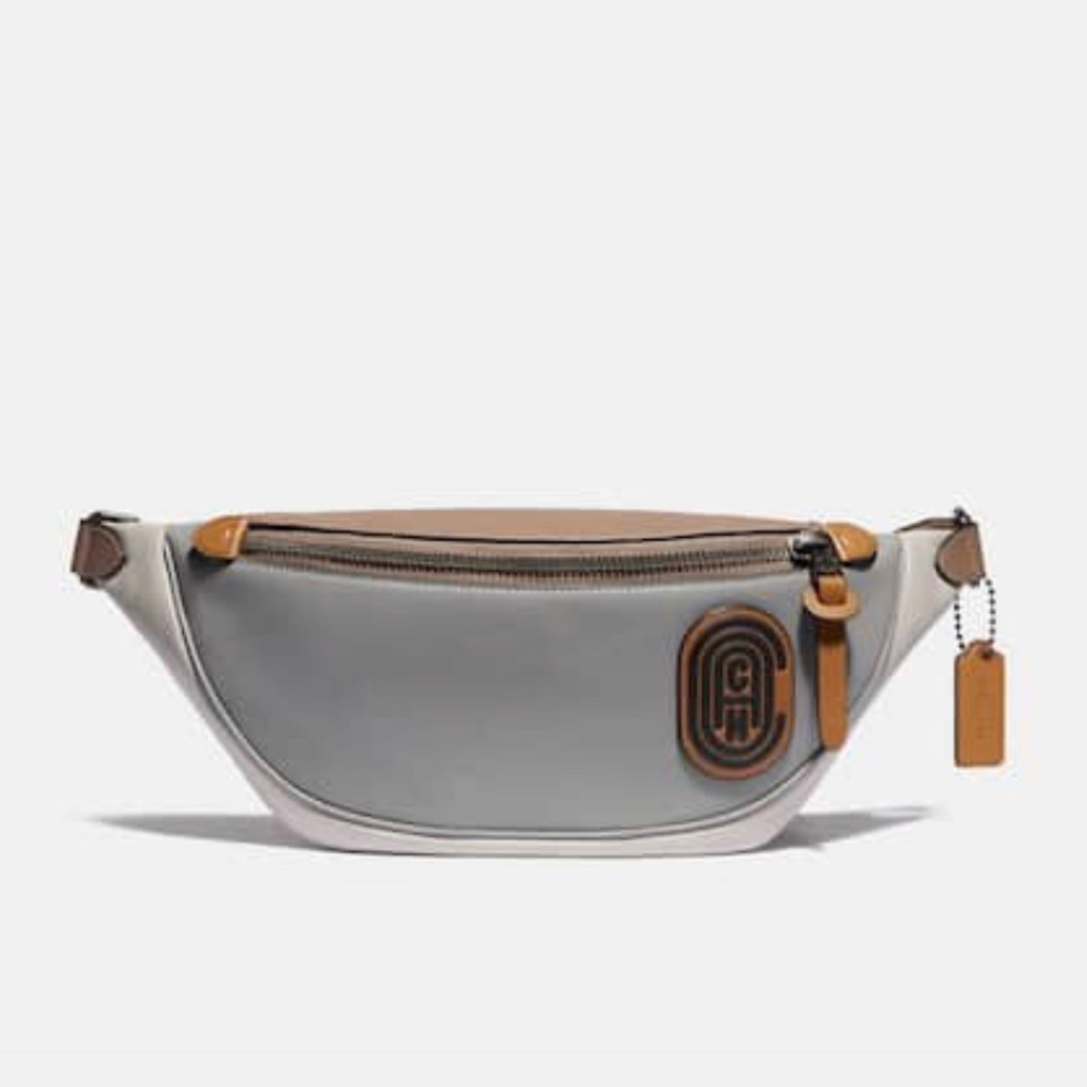 Coach unisex med size belt bag lamb leather neutral pallet.